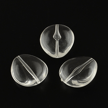 Teardrop Transparent Acrylic Beads, Clear, 20x17x6mm, Hole: 1.5mm