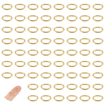 100Pcs 304 Stainless Steel Open Jump Rings, Oval, Golden, 19 Gauge, 7.5x5.7x0.9mm, Hole: 5.6mm