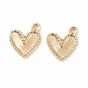 304 Stainless Steel Charms Cabochon Settings for Enamel, Heart, Golden, 12x10x1.5mm, Hole: 1.2mm