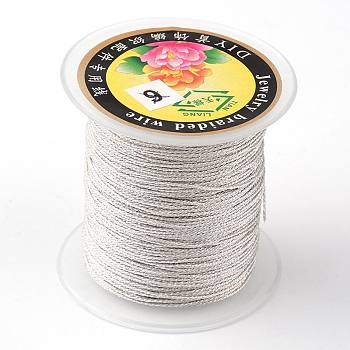 Round Metallic Thread, Embroidery Thread, 9-Ply, WhiteSmoke, 0.8mm, about 65.61 yards(60m)/roll