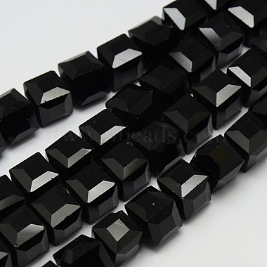 Faceted Cube Shaped Crystal Glass Beads Strands(X-GLAA-F008-F02)-2