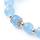Bracelets à breloques extensibles avec perles de verre imitation jade(BJEW-JB06126-01)-3