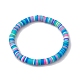 3Pcs 3 Colors Polymer Clay Disc Beaded Stretch Bracelet Sets(BJEW-JB10440-02)-4