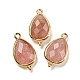 pendentifs à facettes en quartz fraise naturel(G-M431-15G-11)-1