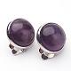 Natural Amethyst Brass Clip-on Earrings(EJEW-A051-B006)-1