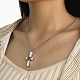 Rhinestone Cross with Heart Urn Ashes Necklace(BOTT-PW0011-01D)-3