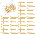 200Pcs 304 Stainless Steel Stud Earring Findings, Flat Round, Real 18K Gold Plated, 2mm, pin: 0.7mm(STAS-UN0062-57)
