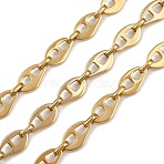 Ion Plating(IP) 304 Stainless Steel Nuggets Link Chains, Unwelded, Real 18K Gold Plated, 13.5x8x1.4mm(CHS-S012-19G)