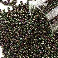 TOHO Round Seed Beads, Japanese Seed Beads, (509) High Metallic Purple/Green Iris, 11/0, 2.2mm, Hole: 0.8mm, about 1110pcs/10g(X-SEED-TR11-0509)