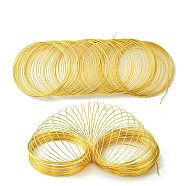 Steel Memory Wire, Round, for Collar Necklace Wrap Bracelets Making, Golden, 22 Gauge, 0.6mm, 60mm inner diameter(TWIR-YW0001-01G)