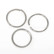 304 Stainless Steel Jump Ring, Open Jump Rings, Stainless Steel Color, 12 Gauge, 26x2mm, Inner Diameter: 23mm(STAS-G224-22P-01)