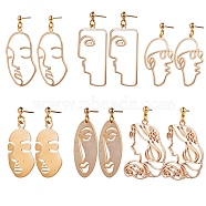 SUNNYCLUE DIY Dangle Earring Making, with Brass Pendants, Brass Stud Earring Findings, Brass Open Jump Rings and Brass Ear Nuts Earrings Backs, Golden, 7.4x7.2x1.7cm(DIY-SC0005-59G)