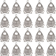 BENECREAT Tibetan Style Alloy Pendants, Cadmium Free & Nickel Free & Lead Free, Talking Board Planchette Charm with All Seeing Eye, Thailand Sterling Silver Plated, 24.5x16x2mm, Hole: 2mm, 20pcs/box(FIND-BC0002-69)