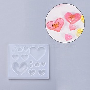 Silicone Molds, Resin Casting Molds, For UV Resin, Epoxy Resin Jewelry Making, Heart, White, 89x78x8mm, Inner Size: 5~32x6~36mm(DIY-O005-06)