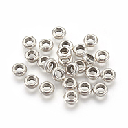 Alloy Spacer, Rondelle, Lead Free and Cadmium Free, Antique Silver, 7x3mm, Hole: 4mm(EA540Y)
