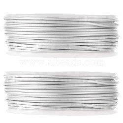 2 Rolls Matte Aluminum Wire, Round, with Spool, Silver, 1.2mm, about 52.49 Feet(16m)/Roll(AW-SC0001-01)