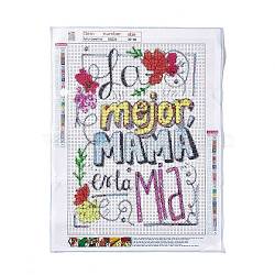 DIY Mother's Day Theme Full Drill Diamond Painting Canvas Kits, with Resin Rhinestones, Diamond Sticky Pen, Plastic Tray Plate and Glue Clay, Mother's Day Themed Pattern, 400x307x0.2mm(DIY-G080-03)