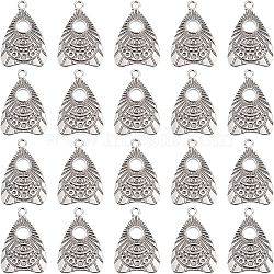 BENECREAT Tibetan Style Alloy Pendants, Cadmium Free & Nickel Free & Lead Free, Talking Board Planchette Charm with All Seeing Eye, Thailand Sterling Silver Plated, 24.5x16x2mm, Hole: 2mm, 20pcs/box(FIND-BC0002-69)