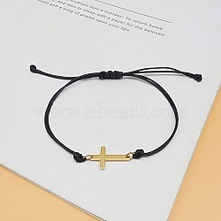 Stainless Steel Link & Charm Bracelets, with Wax Cord, Golden, No Size
(YT5814-1)