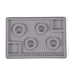 PE and Flocking Bead Design Boards, Bracelet Design Board, with Graduated Measurements, DIY Beading Jewelry Making Tray, Rectangle, Gray, 29x20x1.6cm(X-TOOL-O005-02)
