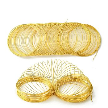 Steel Memory Wire, Round, for Collar Necklace Wrap Bracelets Making, Golden, 22 Gauge, 0.6mm, 60mm inner diameter
