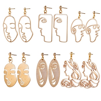 SUNNYCLUE DIY Dangle Earring Making, with Brass Pendants, Brass Stud Earring Findings, Brass Open Jump Rings and Brass Ear Nuts Earrings Backs, Golden, 7.4x7.2x1.7cm