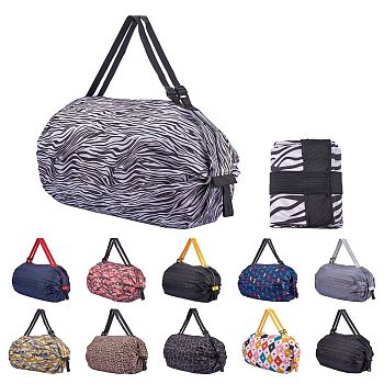 Polyester Portable Shopping Bag, Collapsible Shopping Bag, High-capacity, White, 81~81.5x7.8~80x0.7~0.8cm