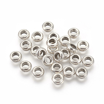 Alloy Spacer, Rondelle, Lead Free and Cadmium Free, Antique Silver, 7x3mm, Hole: 4mm