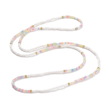 Glass Seed Beaded Elastic Waist Bead Chains, Summer Body Chains, Bikini Jewelry Chains for Women Girls, Mixed Color, 31-7/8 inch(81cm)