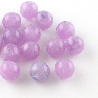 Perles rondes en acrylique d'imitation pierre précieuse(X-OACR-R029-6mm-M)-2