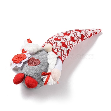 figurines de gnome de poupée en tissu de la Saint-Valentin(DJEW-K021-01B)-3