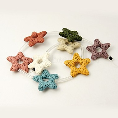 33mm Mixed Color Star Lava Beads
