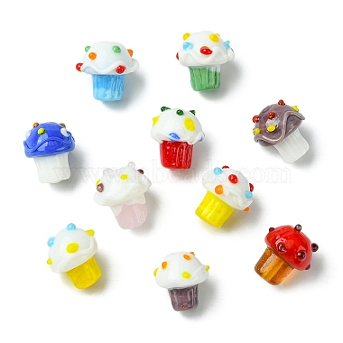 10Pcs 10 Colors Handmade Bumpy Lampwork Beads(LAMP-CJ0002-16)-9