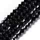 Black Color Faceted Glass Bicone Beads Strands(X-GLAA-S026-6mm-10)-1