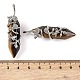 Natural Tiger Eye Double Terminal Pointed Pendants(G-C144-03P-04)-3