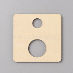Wood Craft Supplies, Square, 3.95x3.95x0.2cm, Hole: 8mm & 14.5mm(AJEW-WH0534-27A)
