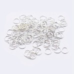 925 Sterling Silver Saw Cut Open Jump Rings, Round, Silver, 18 Gauge, 5x1mm, Inner Diameter: 3mm, about 100pcs/10g(STER-F036-02S-1x5mm)