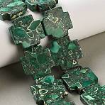 Synthetic Imperial Jasper Beads, Dyed, Cross, 25x25x6mm, Hole: 1.4mm, about 16pcs/strand, 16.14''(41cm)(GG-CBA0D66-02)