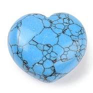 Synthetic Turquoise Thumb Massage Stone, Heart Pocket Palm Stones, for Relaxing, Pain Relief, 40~41x45x24~26mm(G-I367-06P)