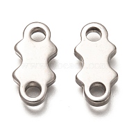 201 Stainless Steel Links Connectors, Stainless Steel Color, 18x8.5x2.5mm, Hole: 3mm(STAS-Z031-13P)