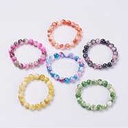 Natural Jade Beaded Stretch Bracelet, Dyed, Round, Mixed Color, 2 inch(5cm), beads: 8mm(BJEW-P214-M-8mm)
