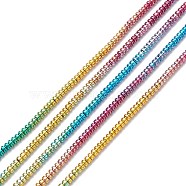 Rainbow Color Electroplate Non-magnetic Synthetic Hematite Beads Strands, Rondelle, Multi-color Plated, 3x2mm, Hole: 0.7mm, about 200pcs/strand, 15.67~16.02 inch(39.8~40.7cm)(G-L489-G01)