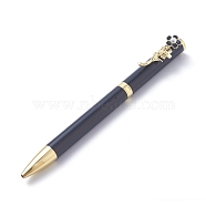 Turn Retractable Ballpoint, Acrylic Imitation Pearl Flower Black Ink Ballpoint Pen, Stylish Office Supplies, Black, 13.1x0.95cm(AJEW-K026-05A)