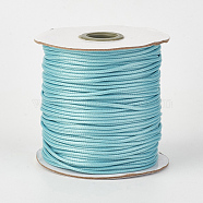 Eco-Friendly Korean Waxed Polyester Cord, Cyan, 1.5mm, about 169.51~174.98 Yards(155~160m)/Roll(YC-P002-1.5mm-1124)