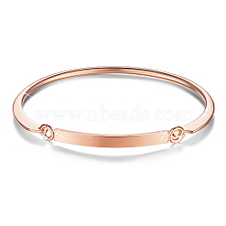 SHEGRACE Brass Bangles, Rose Gold, 2-3/8 inchx1-7/8 inch(6x4.8cm)(JB443A-01)