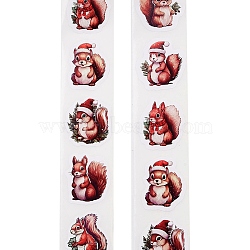 Christmas Round with Word Roll Stickers, Self-Adhesive Paper Gift Tag Stickers, for Party, Decorative Presents, Mixed Color, 62x26.5mm, 500pcs/roll(DIY-S045-01B)