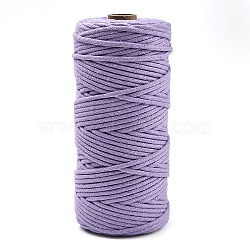 Cotton String Threads, Macrame Cord, Decorative String Threads, for DIY Crafts, Gift Wrapping and Jewelry Making, Medium Purple, 3mm, about 109.36 Yards(100m)/Roll.(OCOR-T001-02-25)