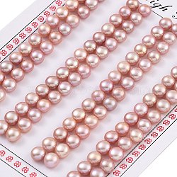 Grade 6A Natural Cultured Freshwater Pearl Beads, Half Drilled, Half Round Beads, Purple, 5.5~6x4mm, Hole: 1mm(PEAR-N018-6A-5560C)