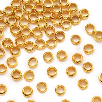 Brass Crimp Beads, Golden, 3.5x2mm, Hole: 2mm