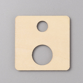 Wood Craft Supplies, Square, 3.95x3.95x0.2cm, Hole: 8mm & 14.5mm
